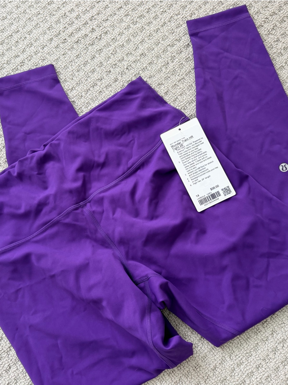 lululemon Wunder Train HR
Tight 28” Purple size 14 BNWT